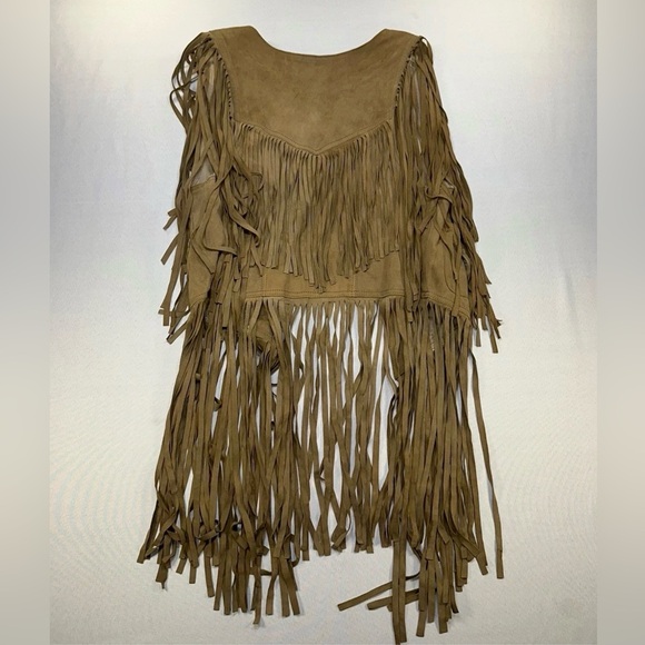 Spell & The Gypsy Collective Leather Fringe Vest Suede Boho Festival M/L RARE - Picture 3 of 15